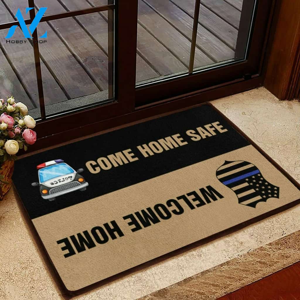 Police Welcome Home Come Home Safe Indoor And Outdoor Doormat Warm House Gift Welcome Mat Gift For Police