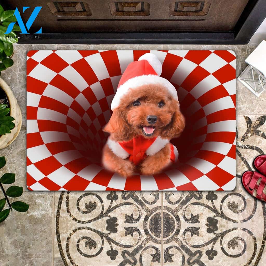 Poodle Christmas - Dog Doormat - Welcome Mat - Home Decor - Christmas Gift Decor