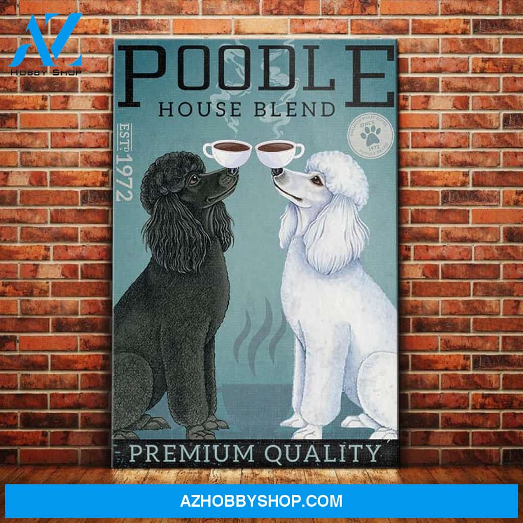 Poodle Dog Coffee Company Canvas Wall Art, Wall Decor Visual Art