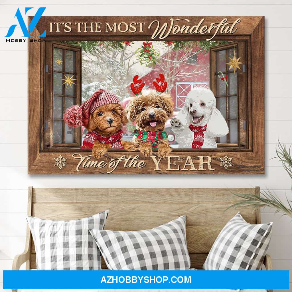 Poodle - It's The Most Wonderful Time Of The Year Canvas (No Frame) - CC1021HN dog