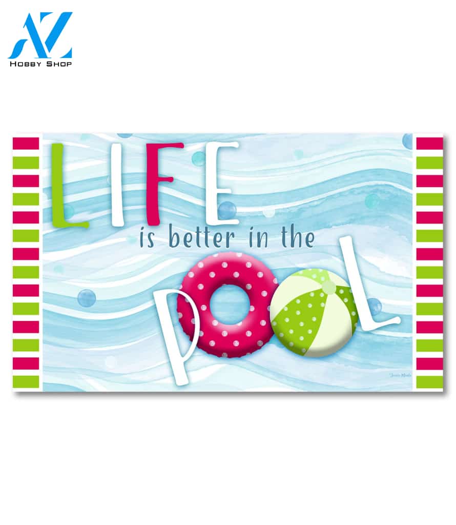 Pool Time Doormat - 18" x 30"