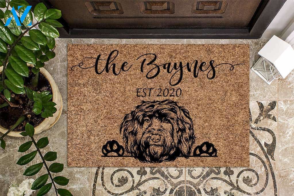Portuguese Water Dog Funny Dog Custom Name & Year Doormat | Welcome Mat | House Warming Gift