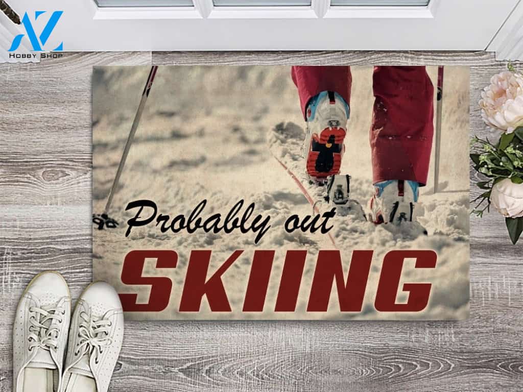 Probably Out Skiing Indoor and Outdoor Doormat Warm House Gift Welcome Mat Gift for Labrador Lovers Birthday Gift