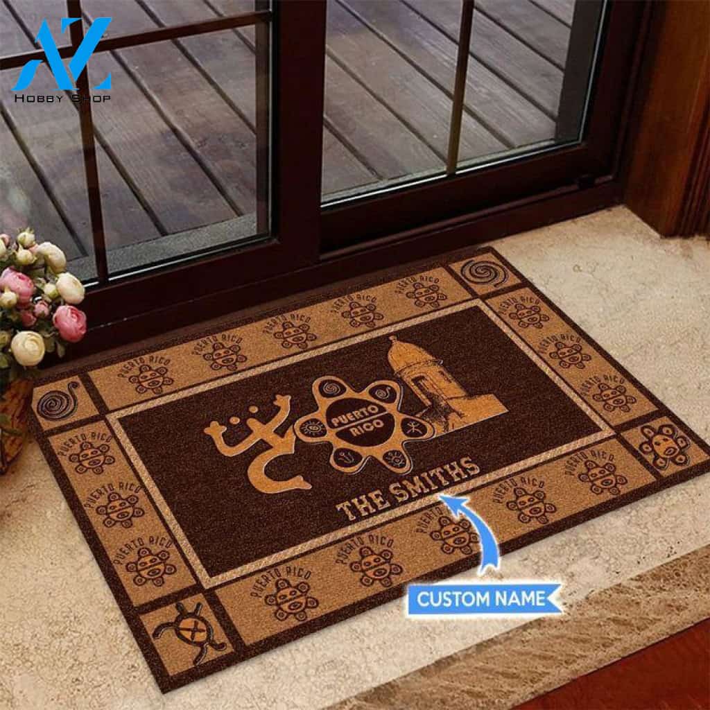 Puerto Rico Basic Brown Custom Doormat | Welcome Mat | House Warming Gift