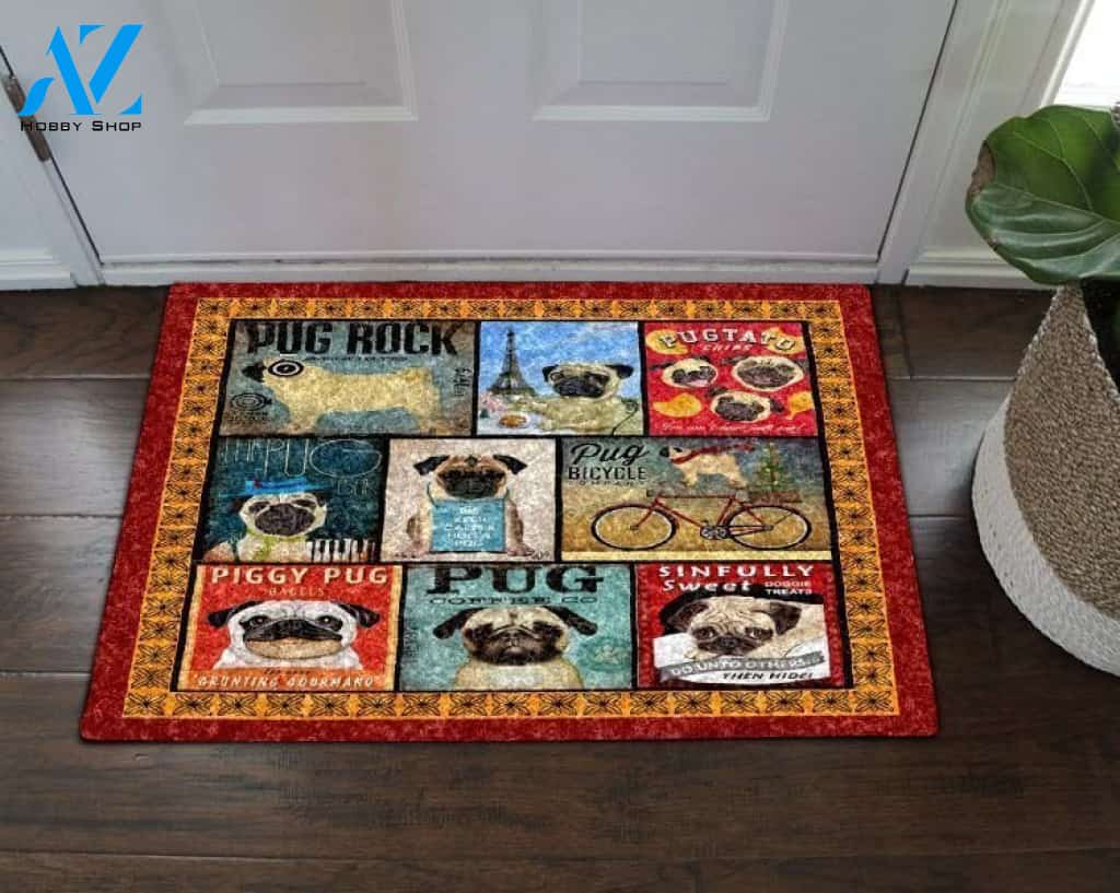 Pug Home Decor Doormat - Welcome Mat - House Warming Gift