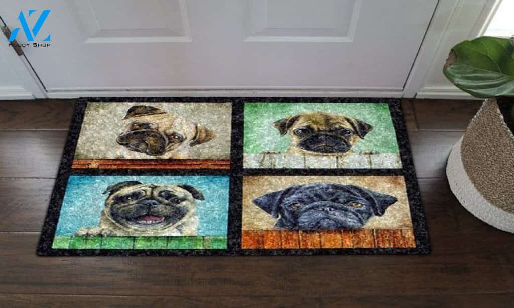 Pug Love Home Decor Doormat - Welcome Mat - House Warming Gift