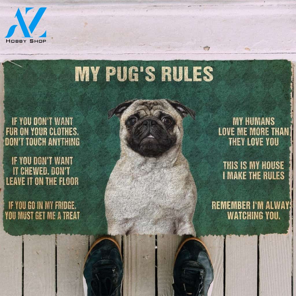 Gearhumans Gearhuman 3D Pug's Rules Doormat