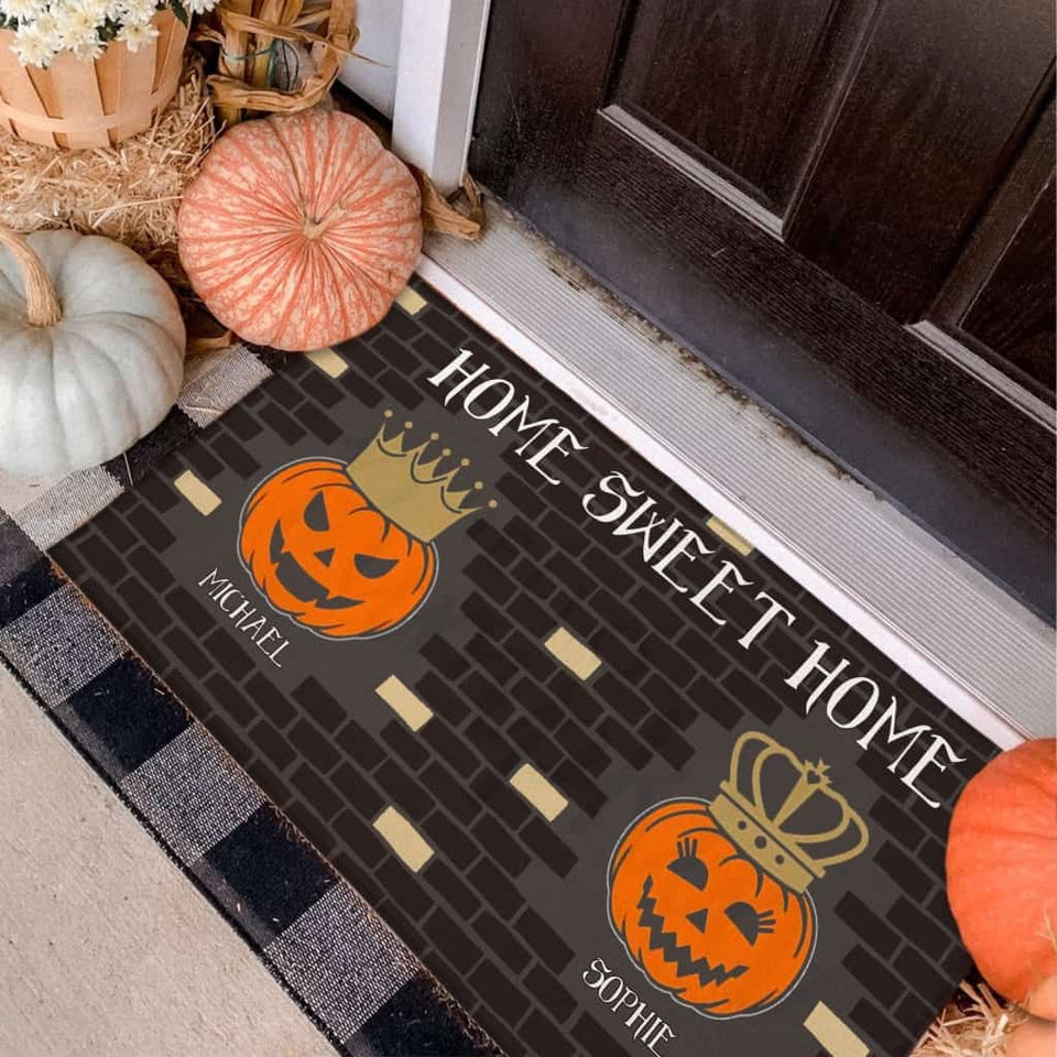 PUMPKIN KING & QUEEN DOORMAT