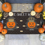 PUMPKIN KING & QUEEN DOORMAT