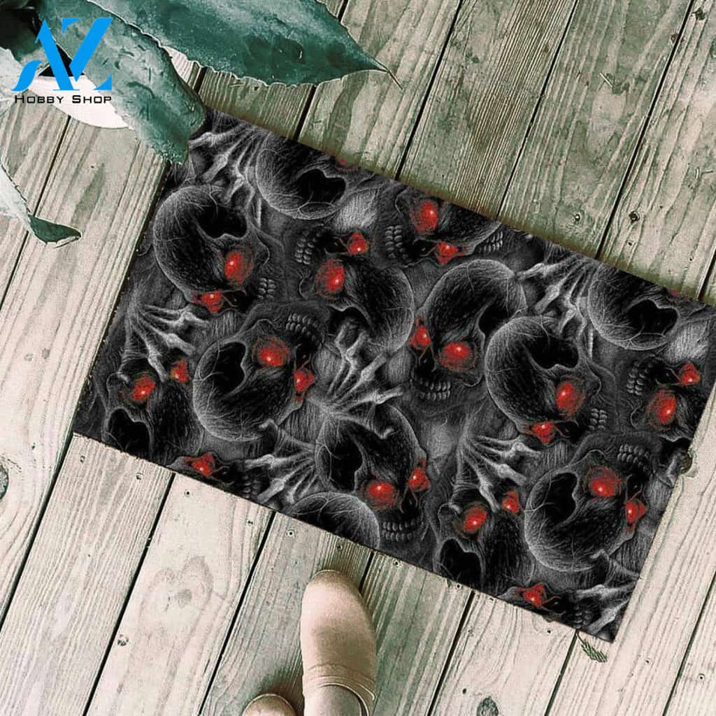 Q5 Red Eyes Skull Doormat SK-DM-00Q5