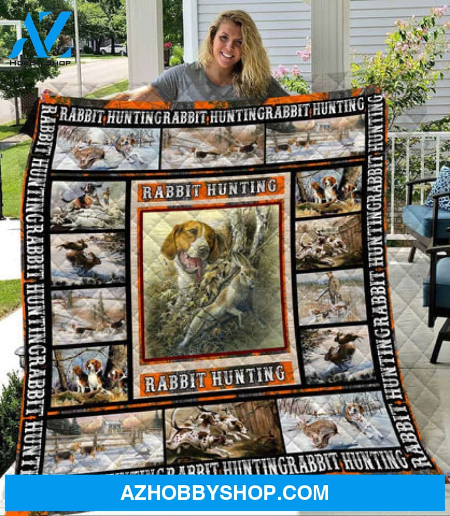 Rabbit Hunting Fleece Blanket - Quilt Blanket,