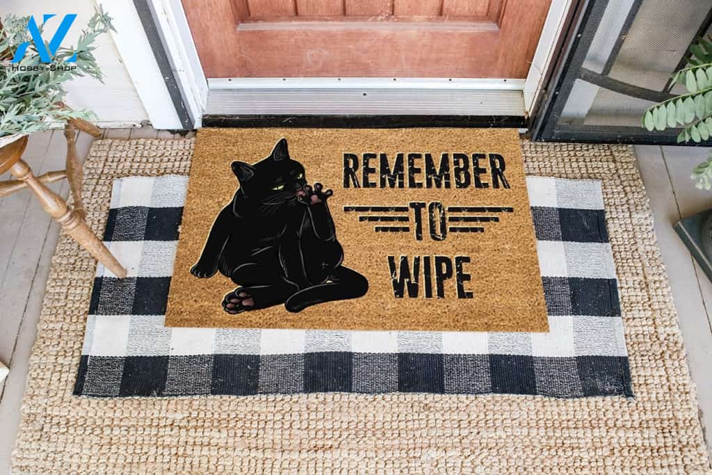 Remember To Wipe - Panther Doormat | Welcome Mat | House Warming Gift | Christmas Gift Decor