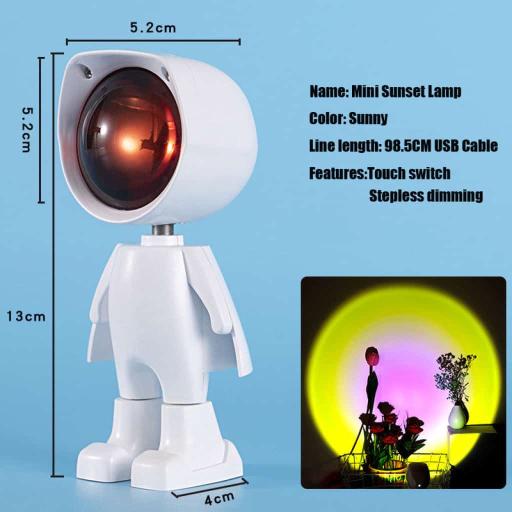 Robot Atmosphere Light Sunset Red Lamp Stepless Dimming Projector Night Network Selfie For Wall