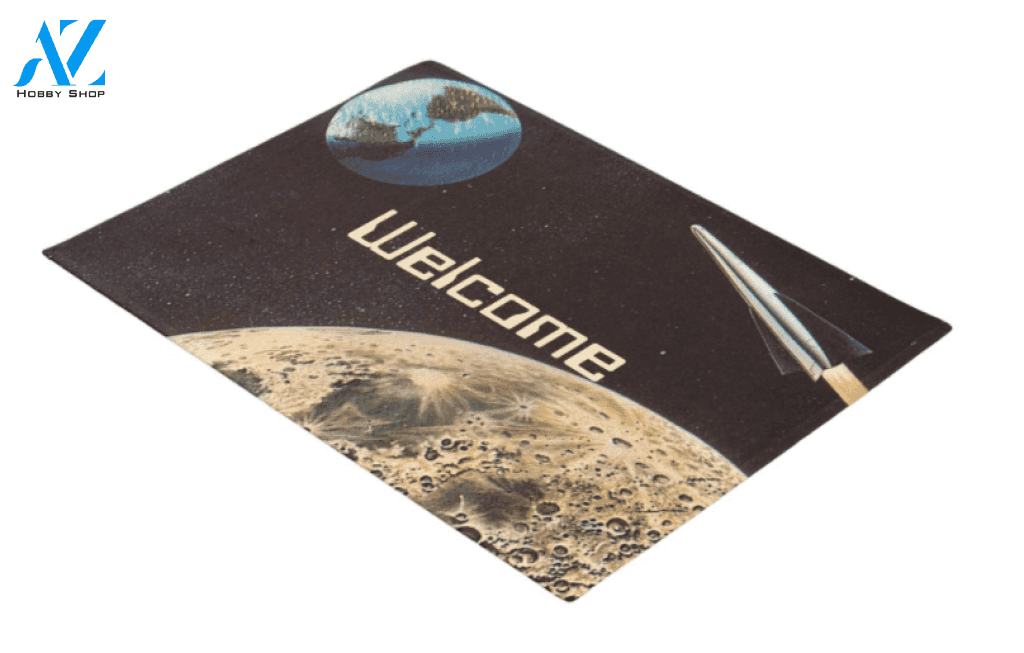 Rocket Ship Over the Moon Vehicle Doormat Indoor And Outdoor Mat Entrance Rug Sweet Home Decor Housewarming Gift Gift for Friend Family Birthday New Home