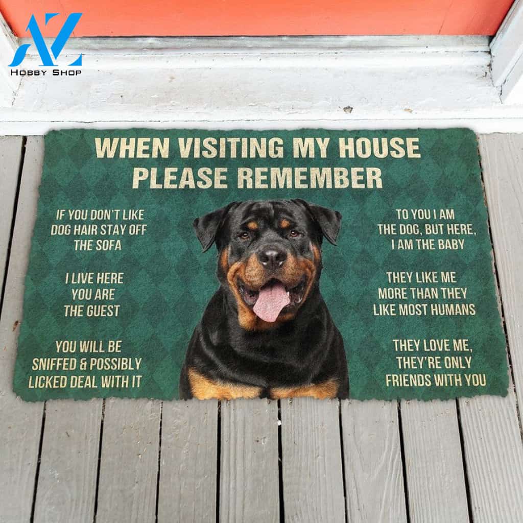Rottweiler Dogs House Rules Doormat