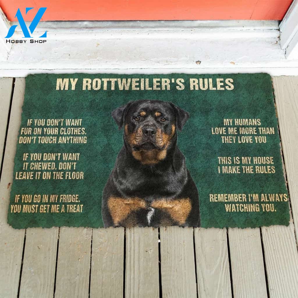 Gearhumans Gearhuman 3D Rottweiler's Rules Doormat