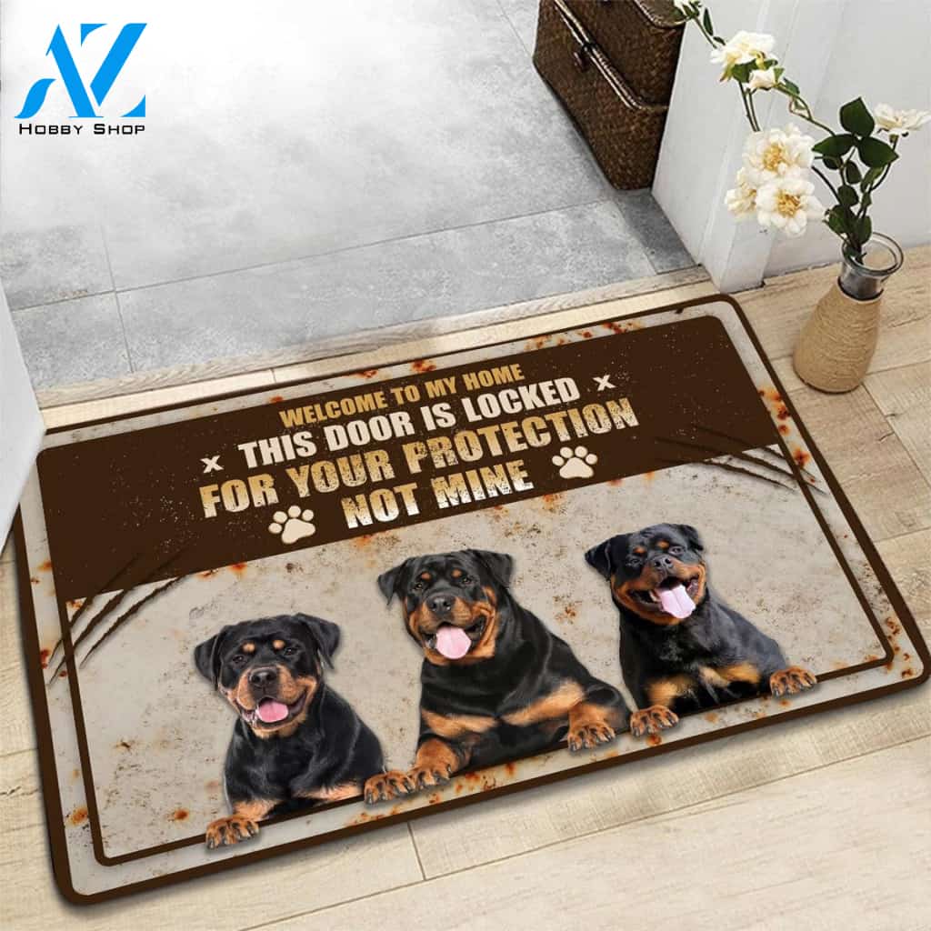 Rottweilers This Door Is Locked For Your Protection Not Mine - For Rottweiler Lover, Gift For Friend Family Home Decor Bedding Couch Sofa Soft and Comfy Cozy