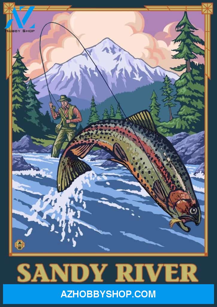 Sandy River Oregon Angler Fly Fishing Scene
