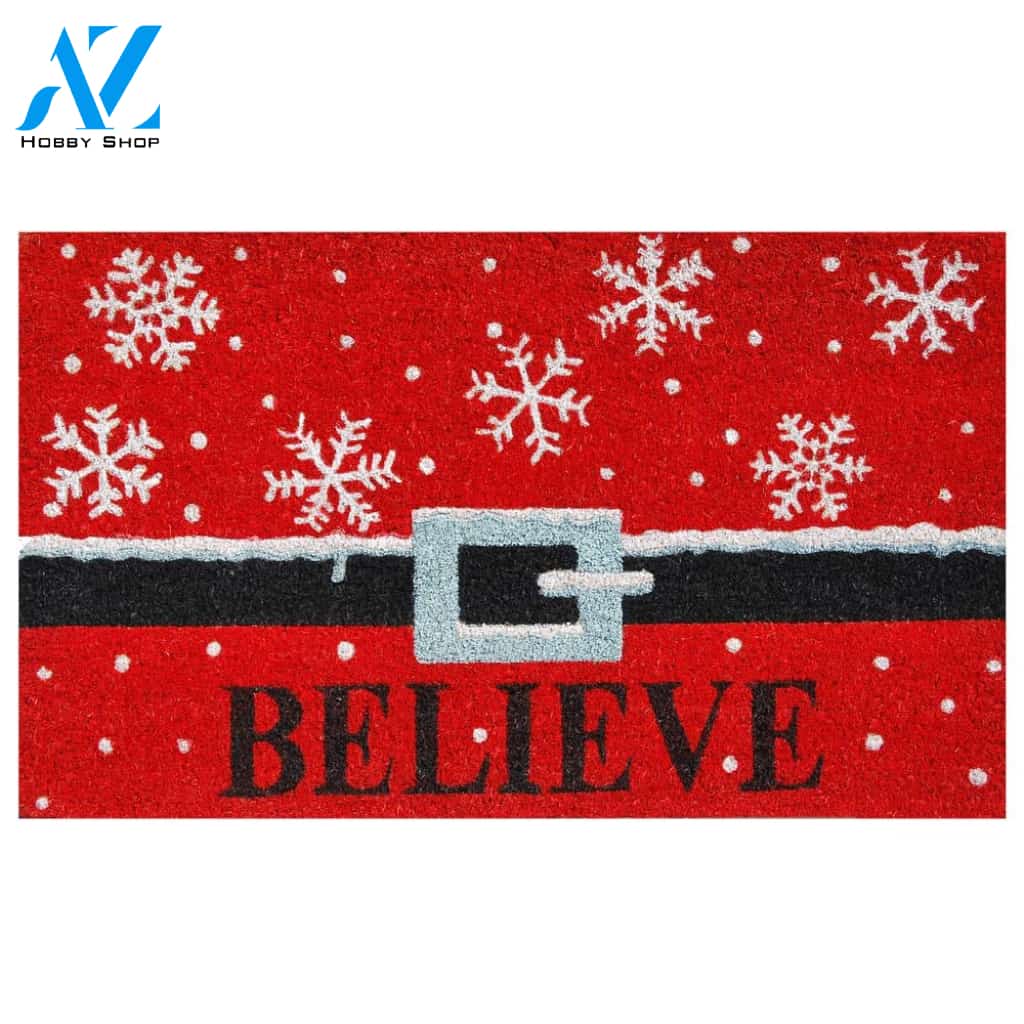 Santa's Belt Believe Doormat Indoor And Outdoor Mat Entrance Rug Sweet Home Decor Housewarming Gift Gift Friend Family Christmas Holiday