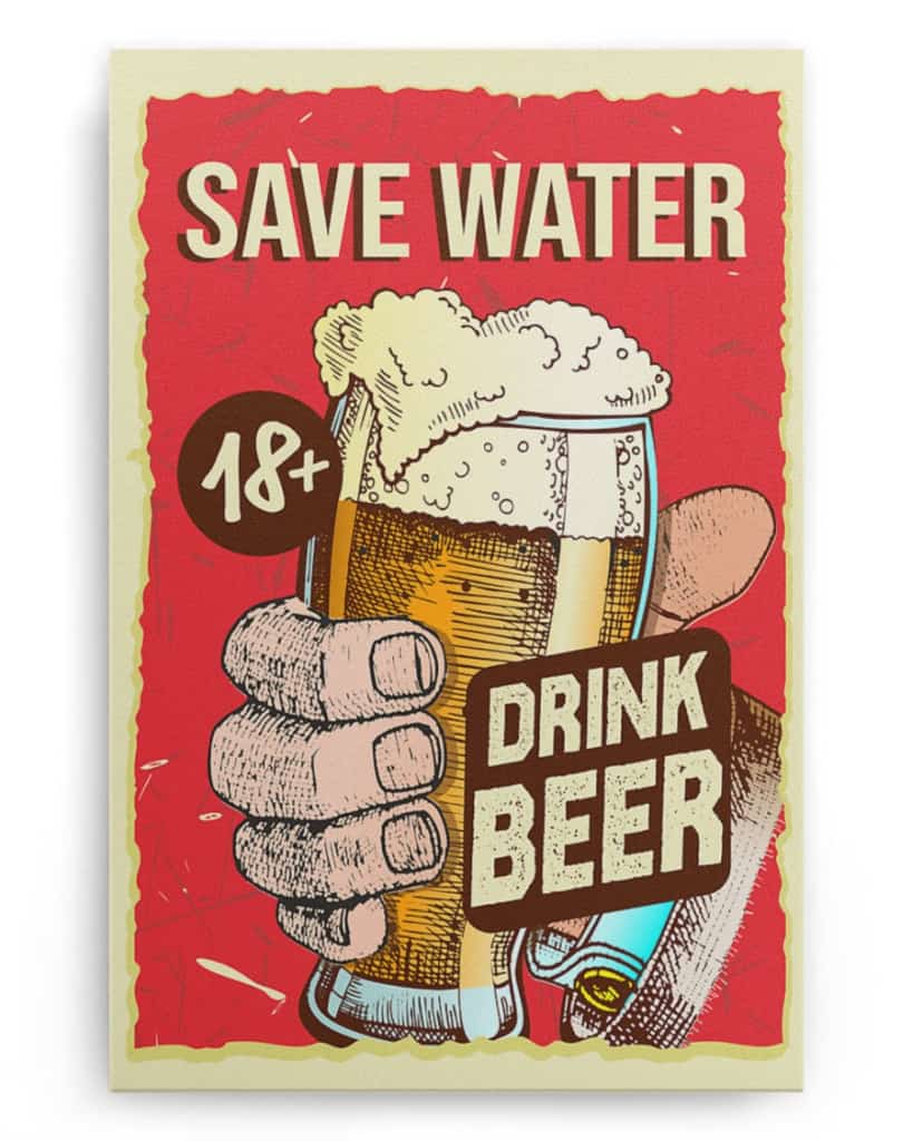 Save Water Drink Beer - National Beer's Day - Poster/Canvas - Gift For Him, Gift For Husband