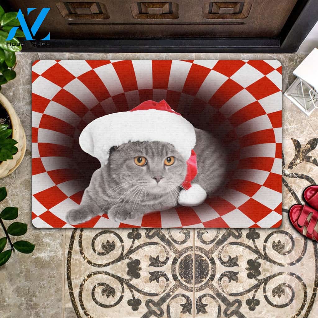 Scottish Fold Christmas - Cat Doormat Welcome Mat House Warming Gift Home Decor Gift For Cat Lovers Funny Doormat Gift Idea