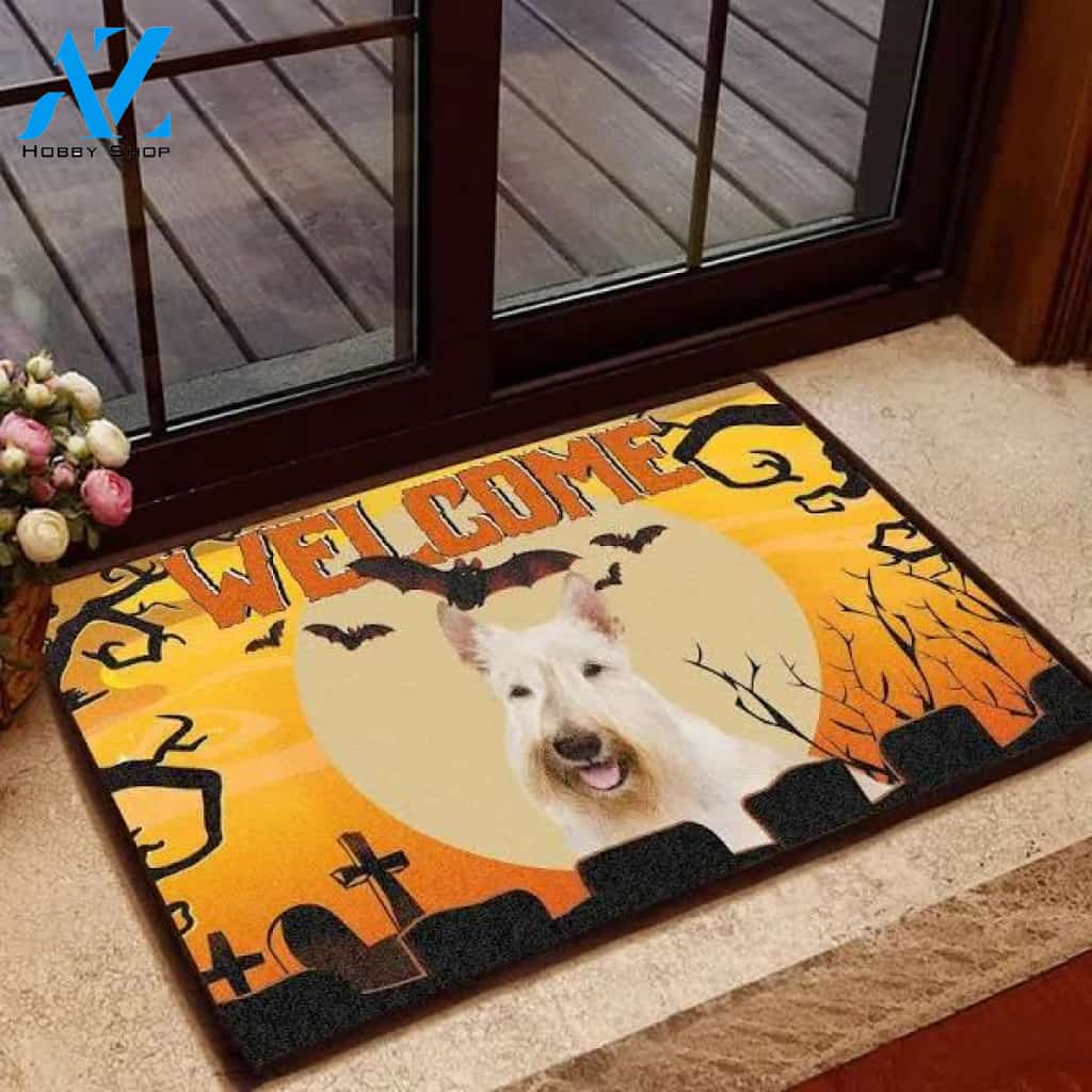Scottish Terrier Halloween Welcome - Dog Doormat Welcome Mat Housewarming Gift Home Decor Funny Doormat Gift For Dog Lovers