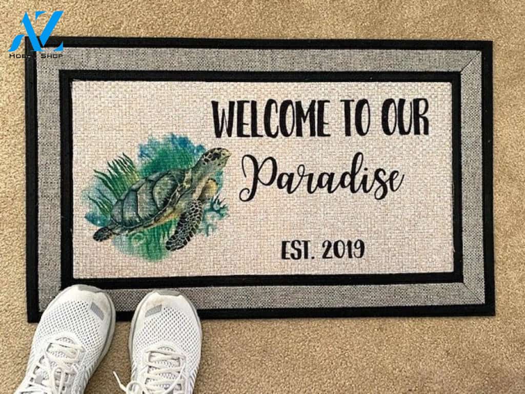 Sea Turtle doormat, Front doormat, Coastal doormat, Beach House doormat
