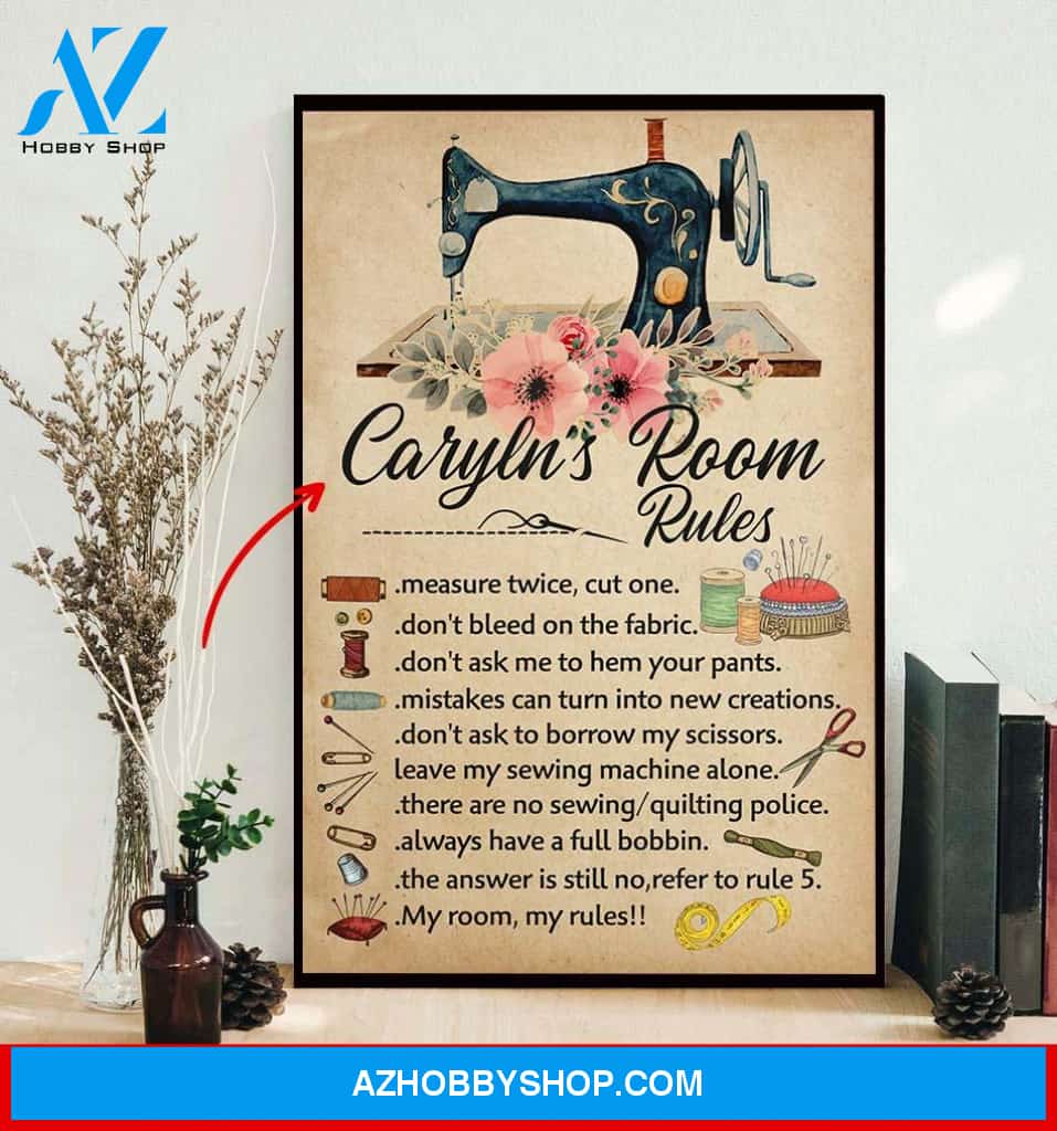 Sewing Room Rules Personalized Poster - Sewing Lovers