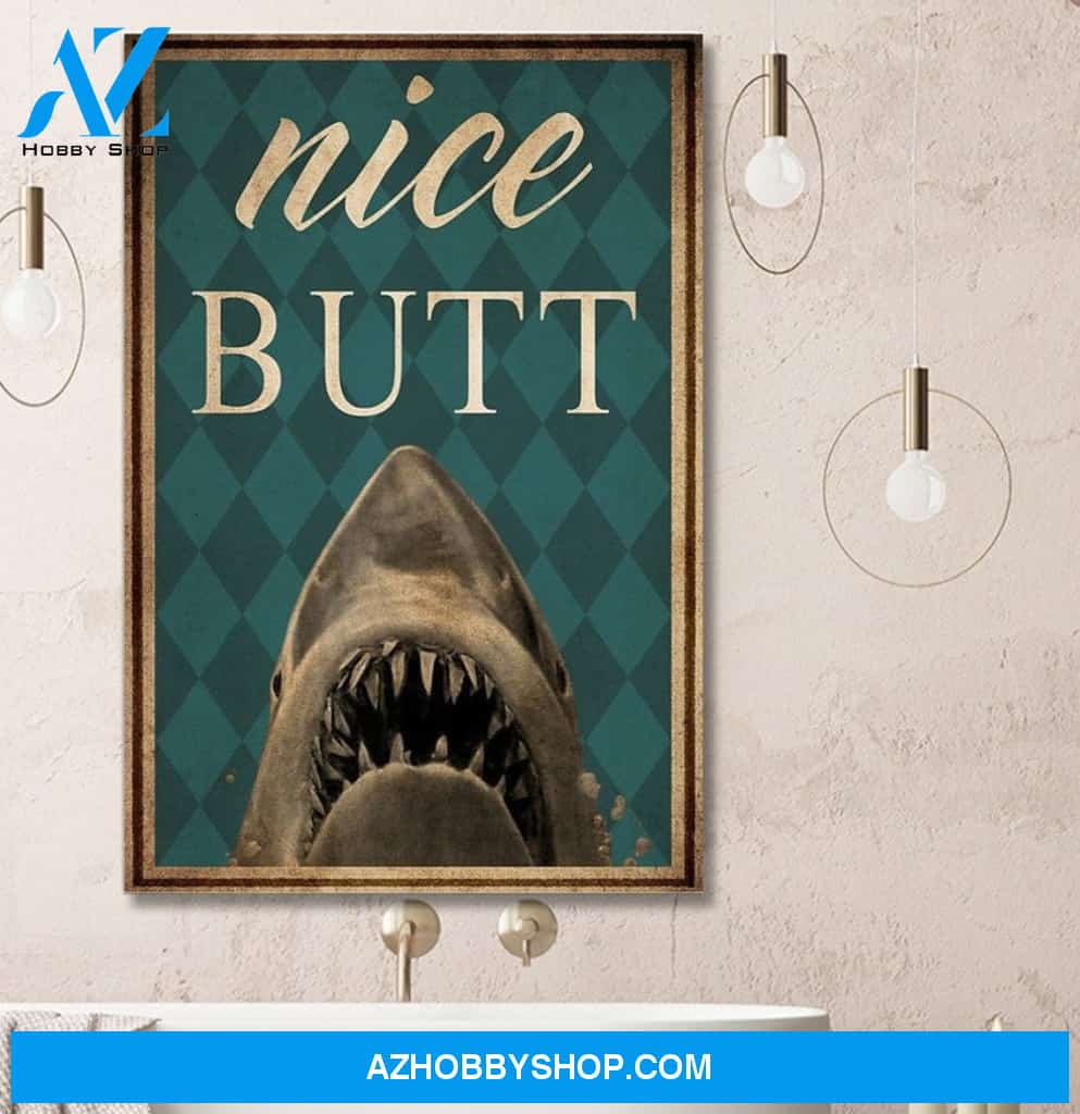 Shark Nice Butt Canvas And Poster, Wall Decor Visual Art