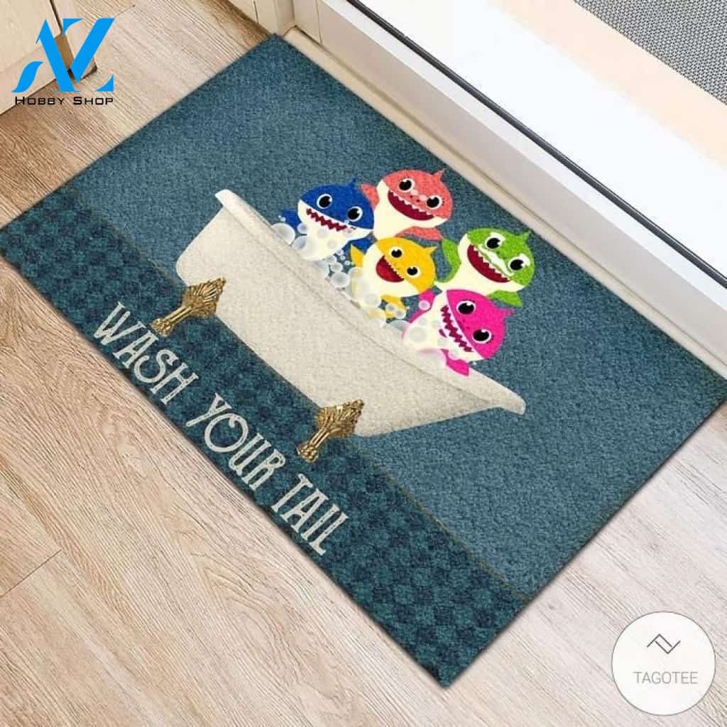 Shark Wash Your Tail Bathroom Doormat