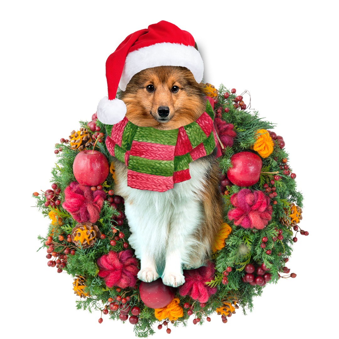 Godmerch- Ornament- Sheltie Christmas Ornament, Happy Christmas Ornament, Car Ornament