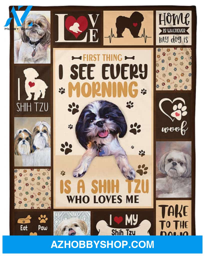 Shih-Tzu Multiple Love Designs Fleece Blanket Gift For Shih-Tzu Dog Lovers Gift For Family Friend
