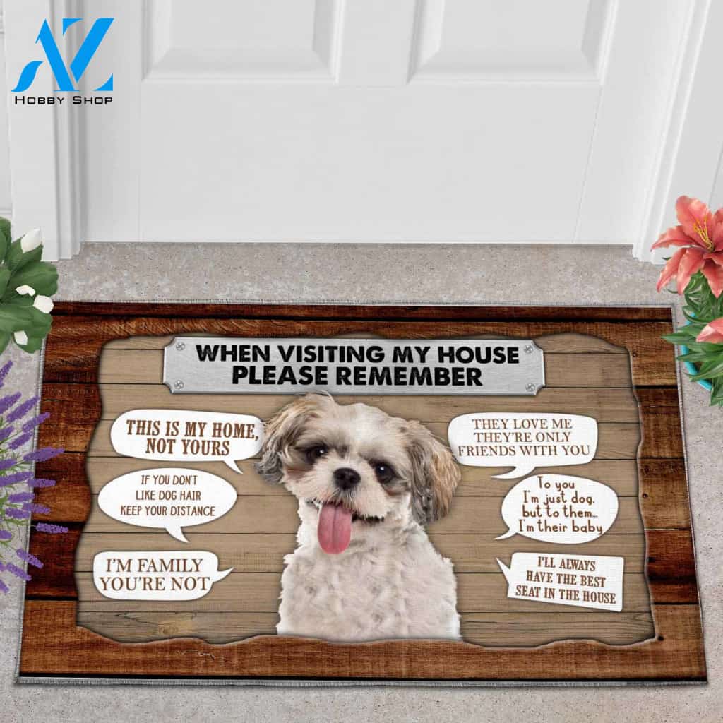 Shih tzu Please Remember Funny Indoor And Outdoor Doormat Warm House Gift Welcome Mat Gift For Dog Lovers
