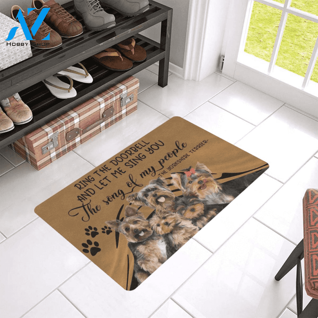 Sing You Song Of My People Yorkshire Terrier Easy Clean Welcome DoorMat | Felt And Rubber | 40x60 cm | 45x75 cm | 60x90 cm | Colorful | DO1455