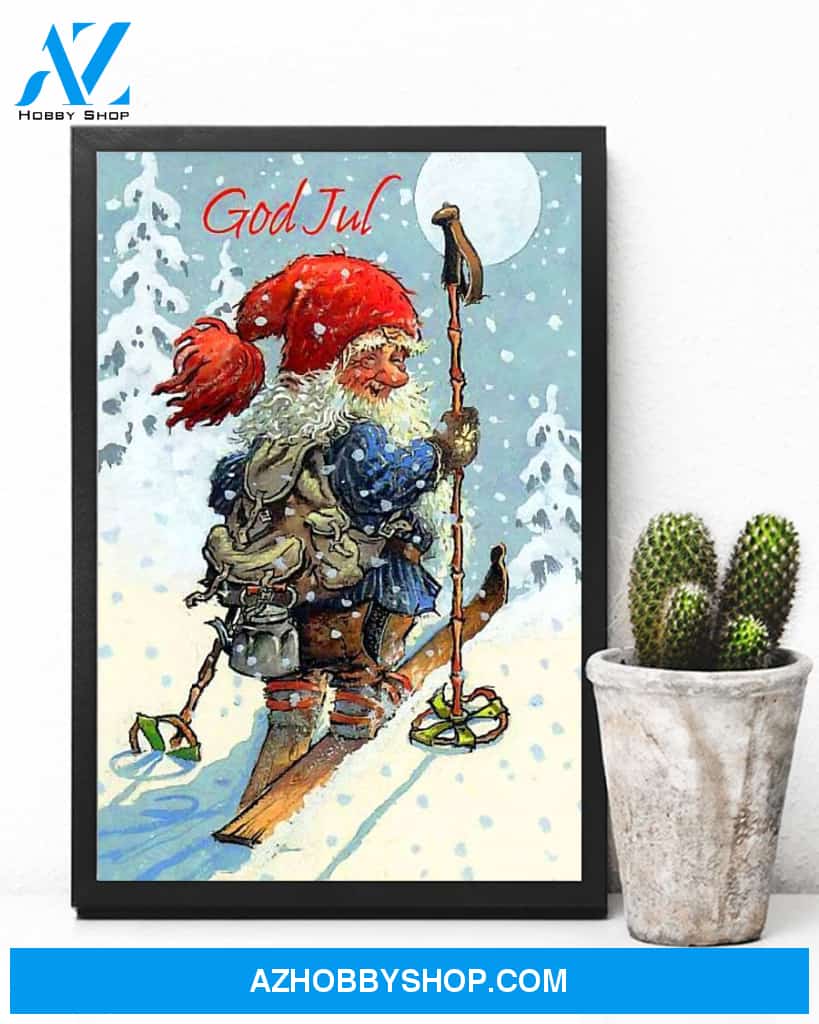 Skiing God Jul Easter Canvas And Poster, Wall Decor Visual Art, Wall Poster, My Poster Wall