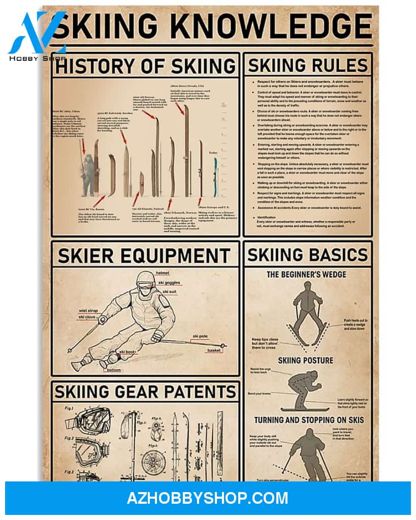 Skiing Knowledge Poster Wall Decor