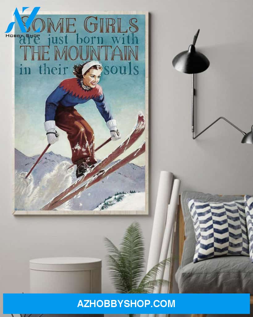 Skiing Soul Girl Canvas And Poster, Wall Decor Visual Art