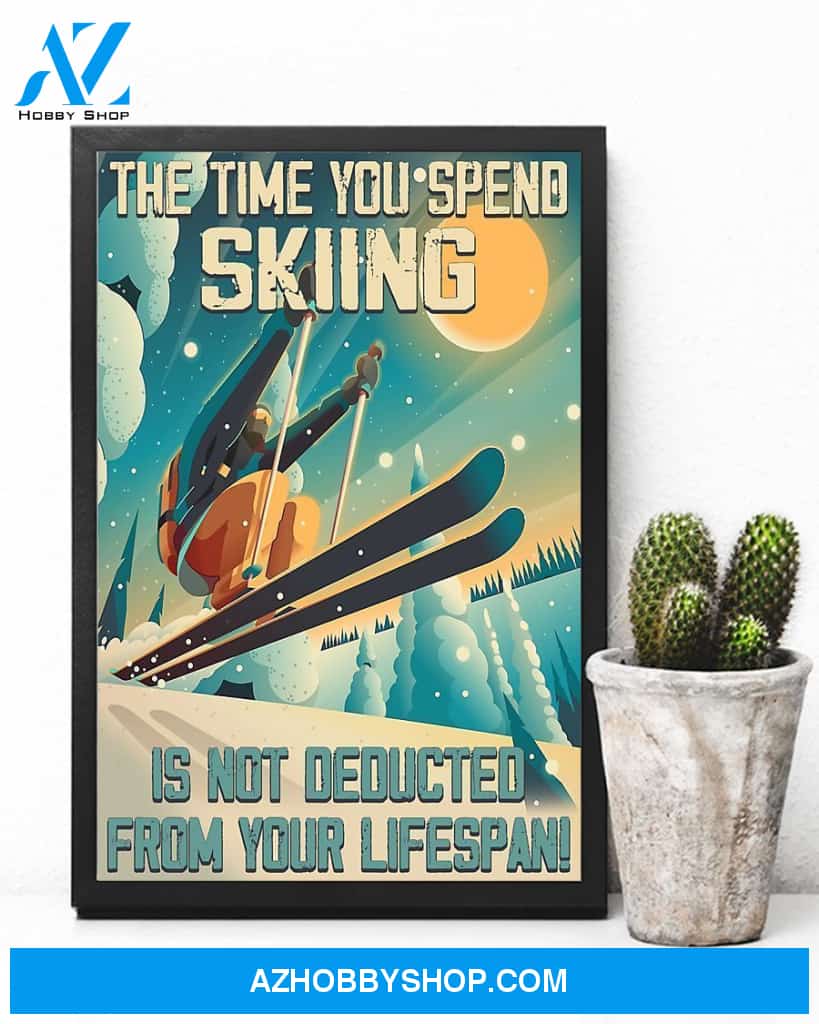 Skiing Your Time Vertical Canvas Prints, Wall Decor Visual Art