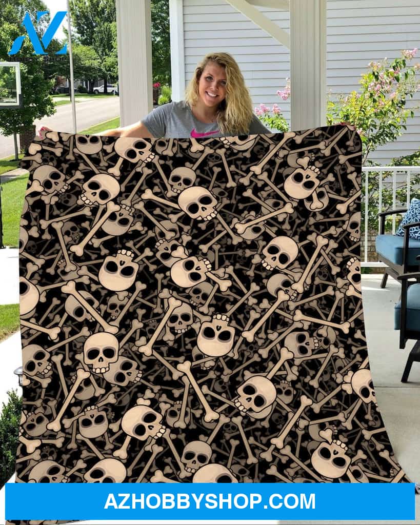 Skull Halloween Fleece Blanket - Sherpa Blanket