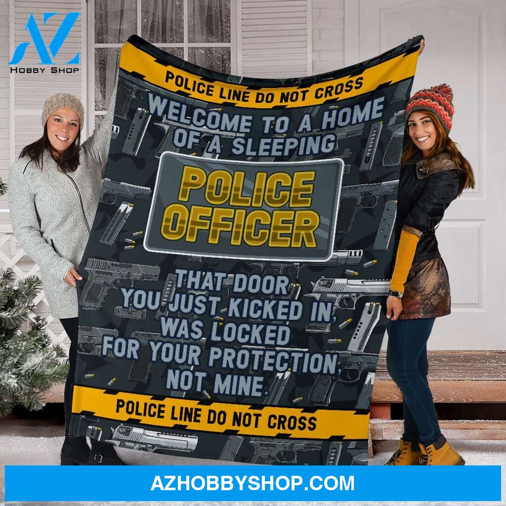 Sleeping Police Fleece Blanket