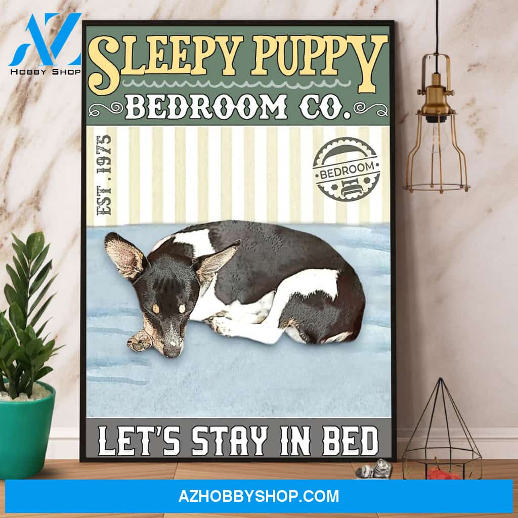 Sleepy Puppy Bedroom Co Let’S Stay In Bed Canvas And Poster, Wall Decor Visual Art