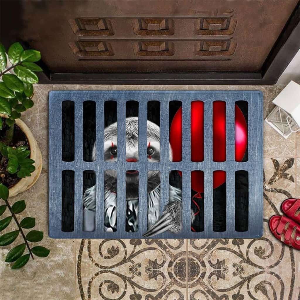 Entryway Mats Outdoor, Sloth Clown Halloween Doormat Halloween Floor Mat House Inside Halloween Decorating Ideas, Outdoor Front Door Mats