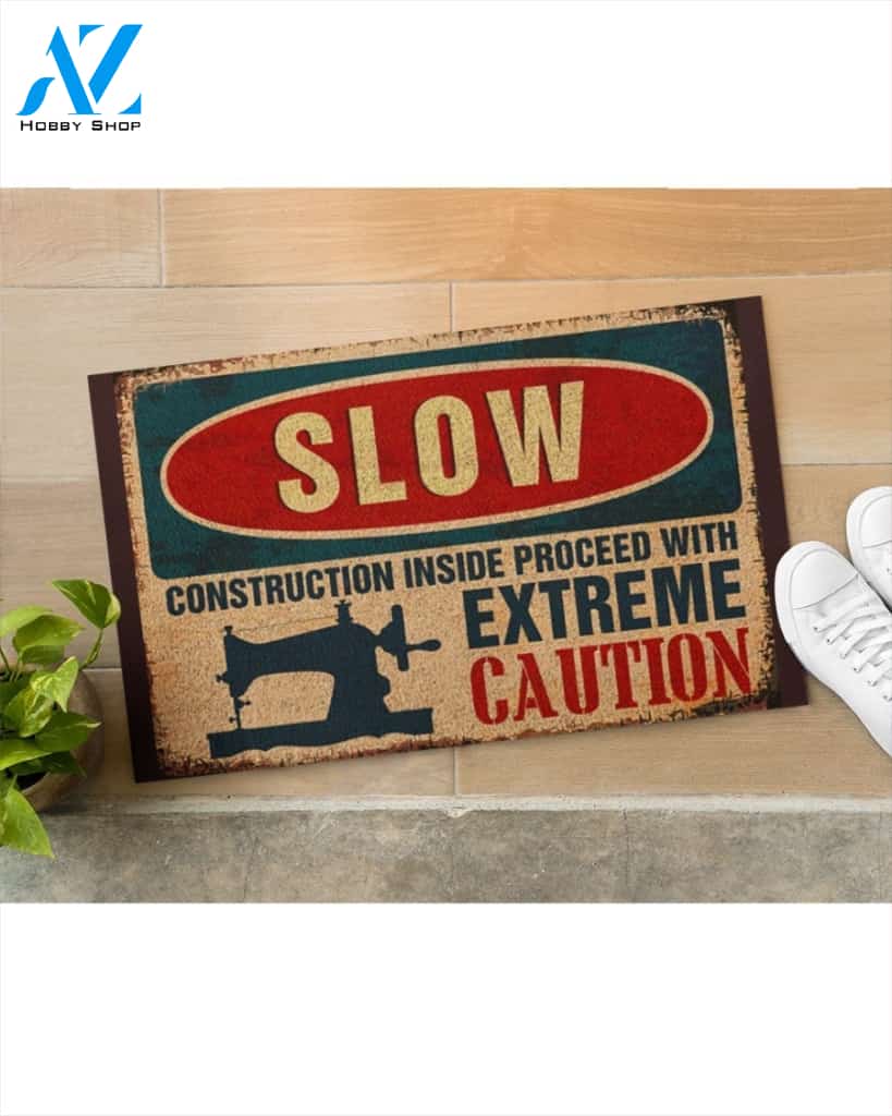 Slow Construction Inside Proceed With Extreme Caution Indoor And Outdoor Doormat Welcome Mat Housewarming Gift Home Decor Funny Doormat Gift Idea