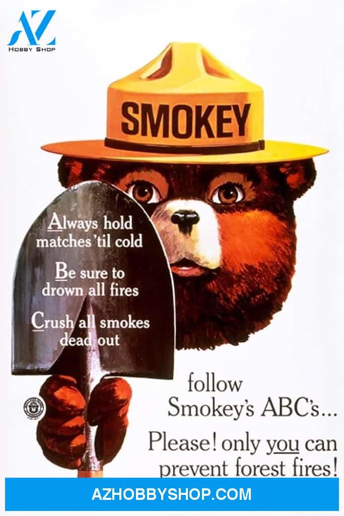 Smokey Bear Abcs Shovels Vintage Poster