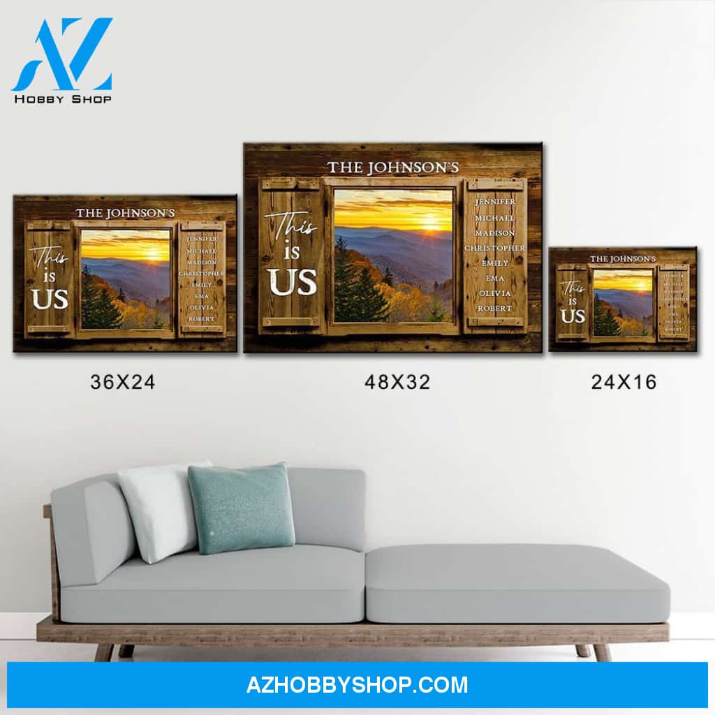 Smoky Mountain Color Wood Shutters Multi-Names Premium Canvas