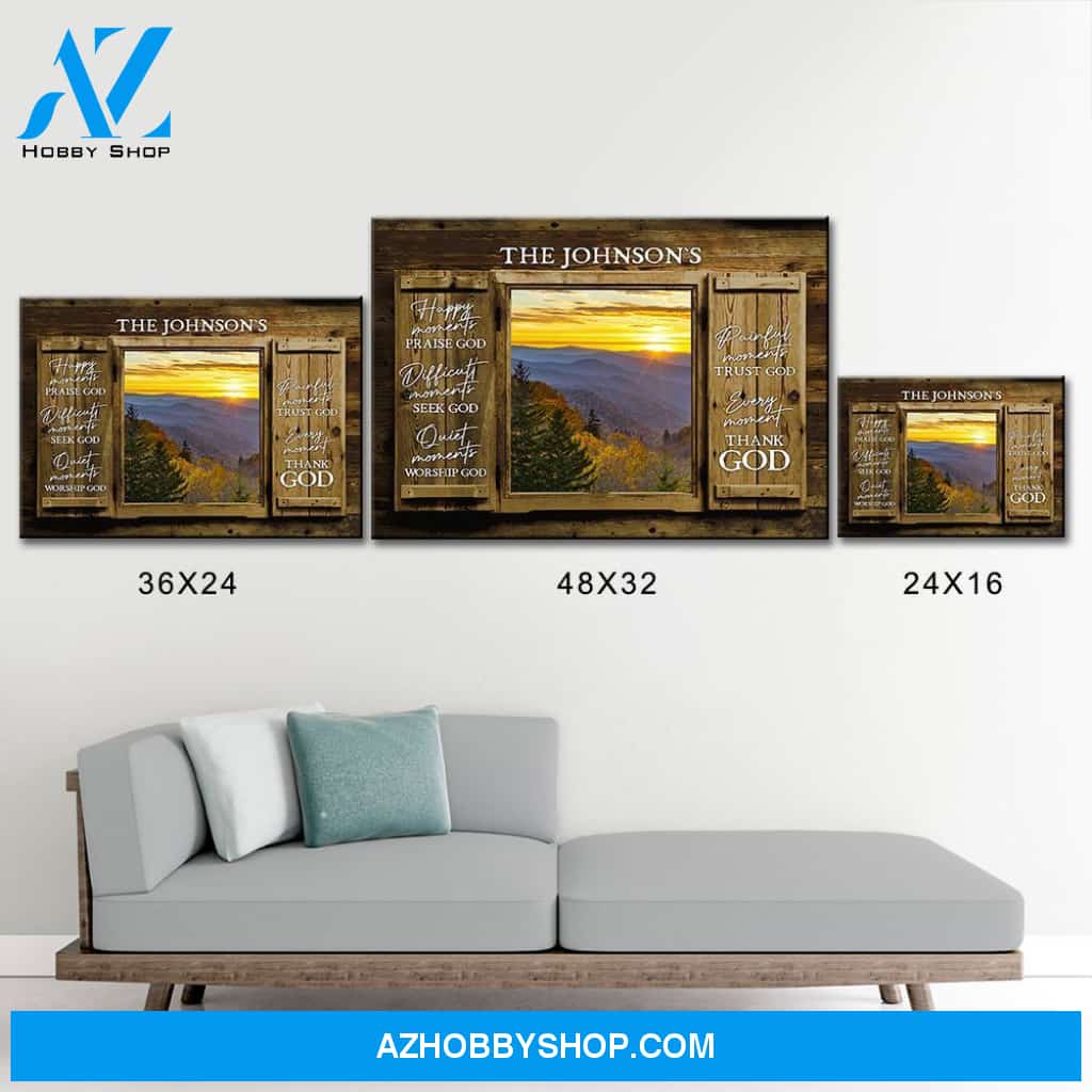 Smoky Mountain Color Wood Shutters Premium Canvas Saying 8