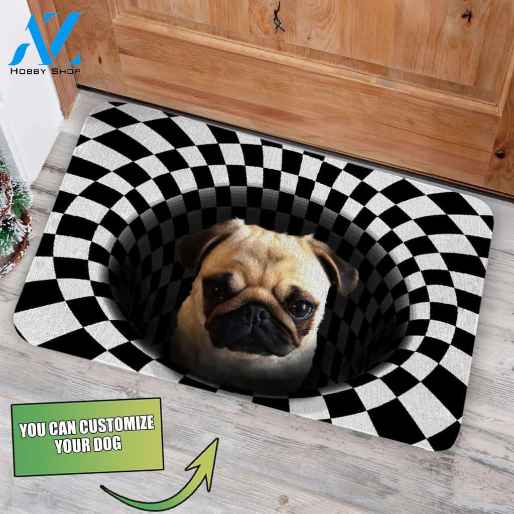 Sneaky Pug Doormat - Welcome Mat - Home Decor - Customized Dog You Want