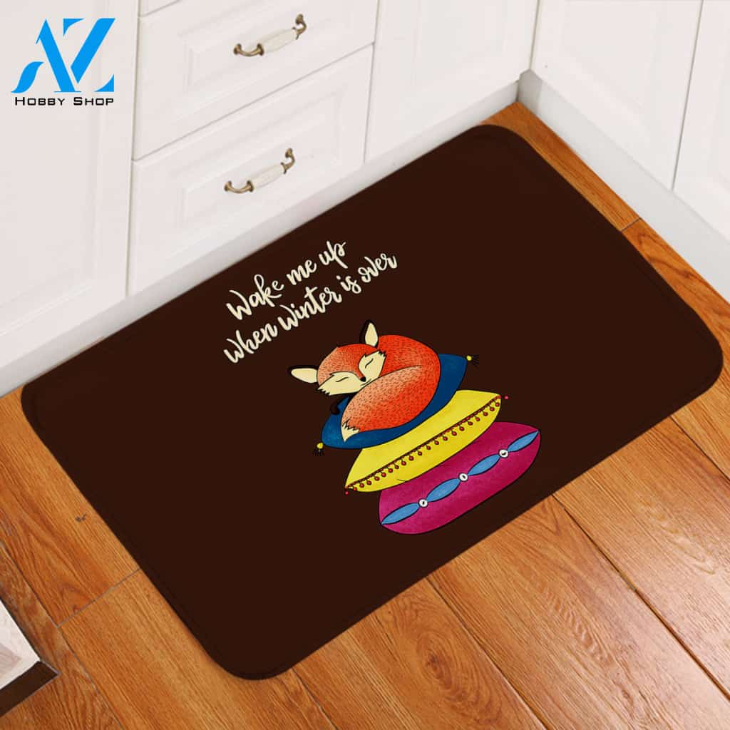 Snoozing Fox Door Mat