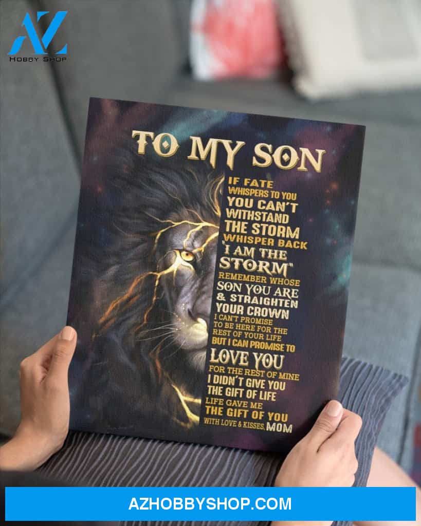 Son Canvas To My Son If Fate Whispers To You Mom Lion Black Canvas Wall Art Full Size