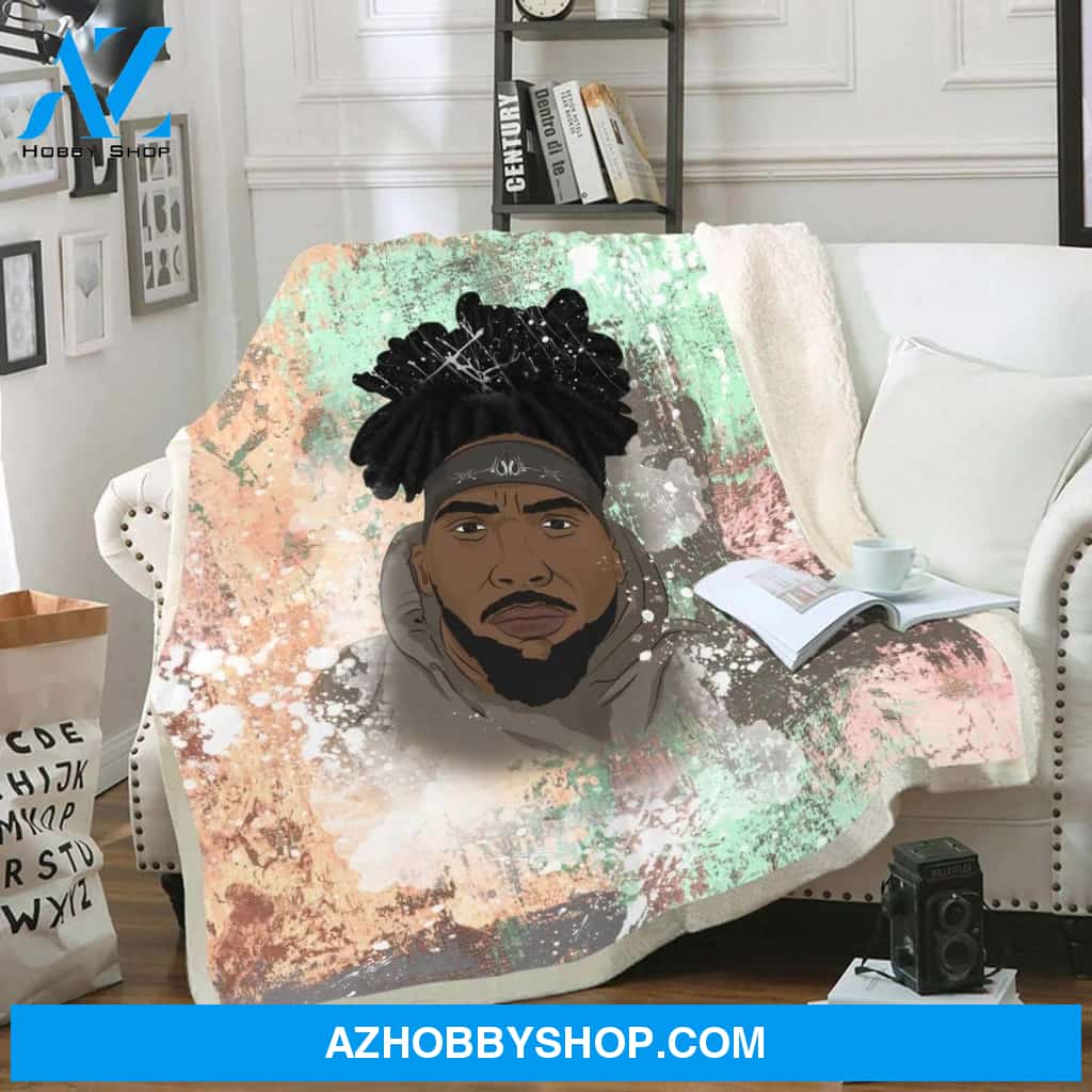 South Africa Black Men Artwork Freaking Cool Black Dreadlock Men Fleece Blanket